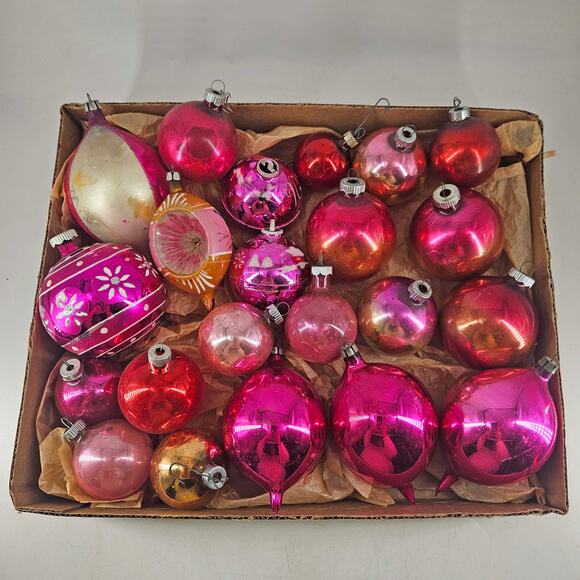 HUGE Lot Vintage Glass Christmas Ornaments Shiny Brite Poland West Germany - Picture 4 of 10